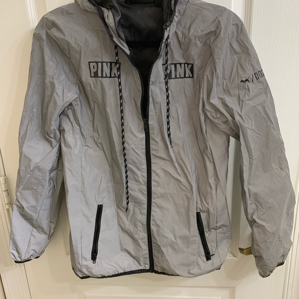 PINK reflective windbreaker size S